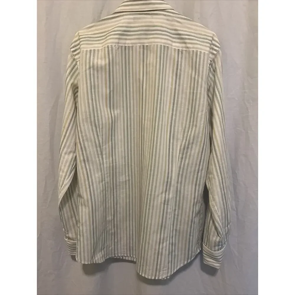 Banana Republic Shirt Mens Lg Striped Long Sleeve Button Up Slim Fit 16-16 1/2